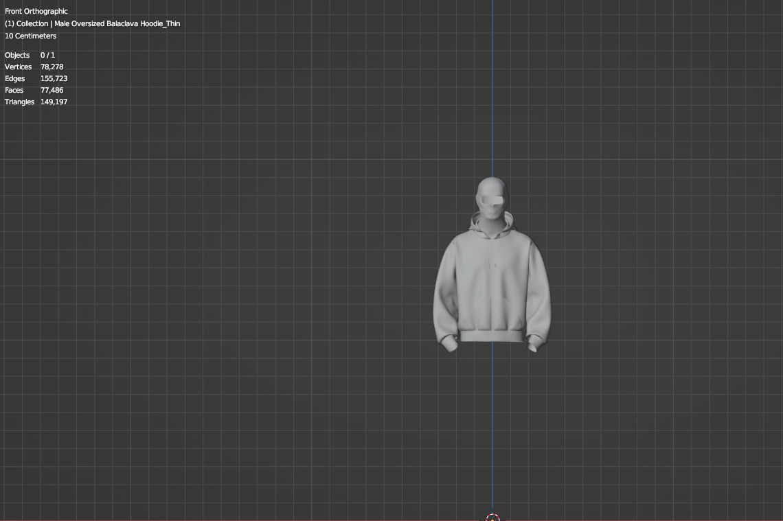 Male Oversized Balaclava Hoodie 3d Model Marvelous Designer-Clo3d-fbx-obj-Zprj