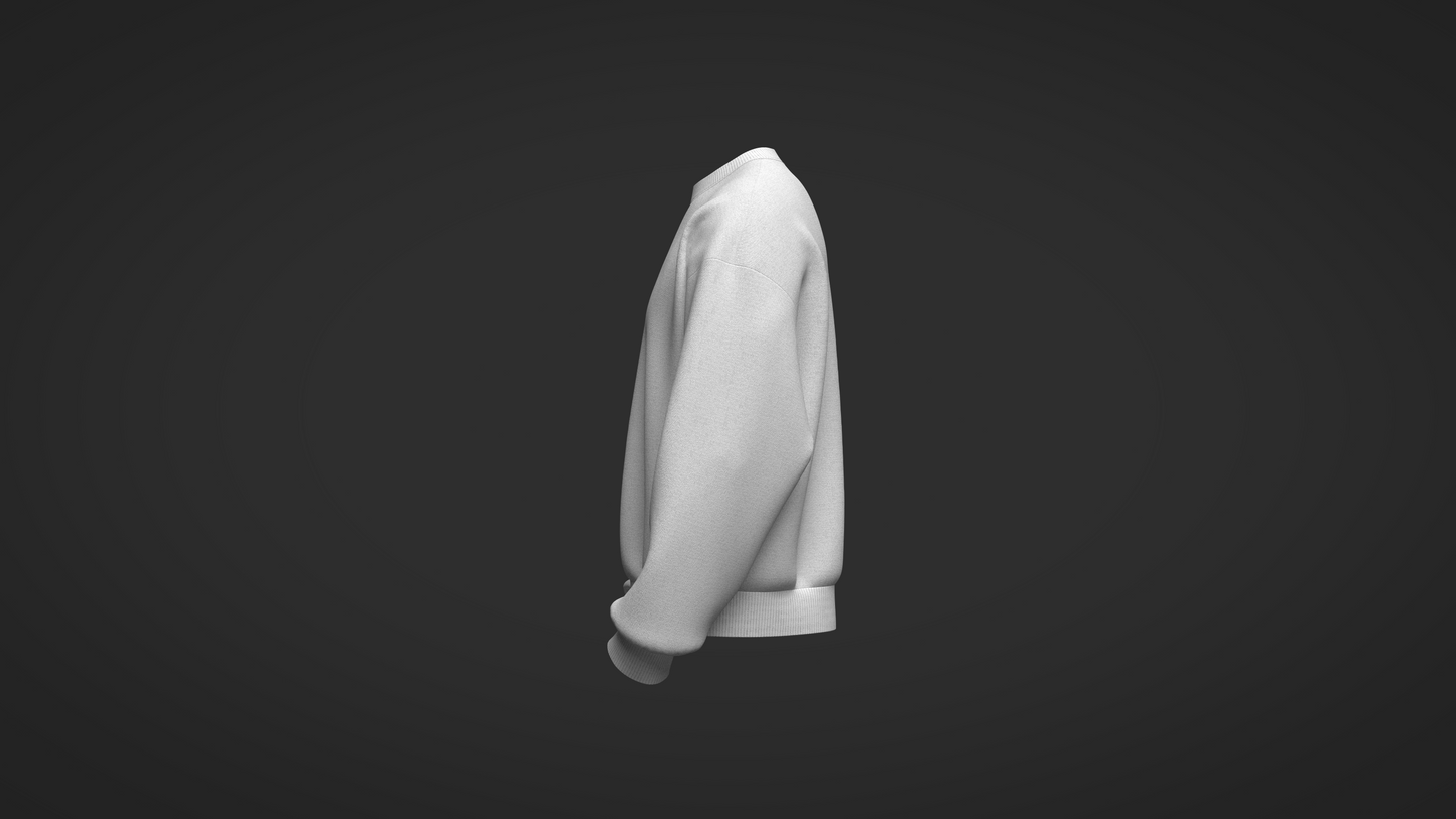 Male Oversized Sweatshirt 3d Model Marvelous Designer-Clo3d-fbx-obj-Zprj