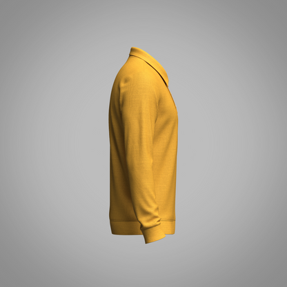Men's Full Sleeve Ribbed Polo 3d Model Marvelous Designer-Clo3d-fbx-obj-Zprj