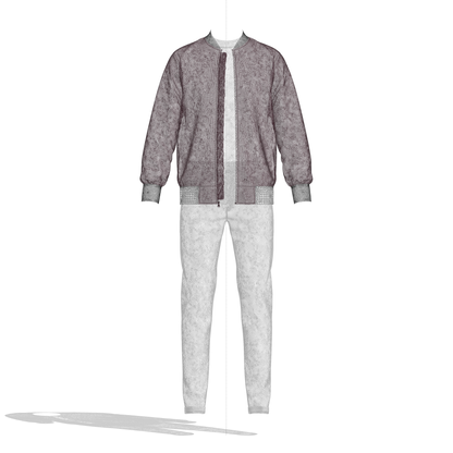 Men's Winter Outfit Bomber Jacket Sweatshirt Jeans 3d Model Marvelous Designer-Clo3d-fbx-obj-Zprj