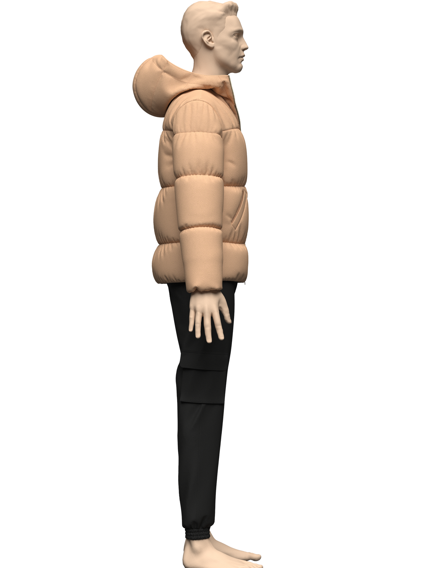 Men's Puffer Jacket Outfit 3d Model Marvelous Designer-Clo3d-fbx-obj-Zprj