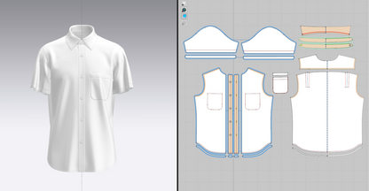 Men's Regular Fit Half Slv Shirt 3d Model Marvelous Designer-Clo3d-fbx-obj-Zprj
