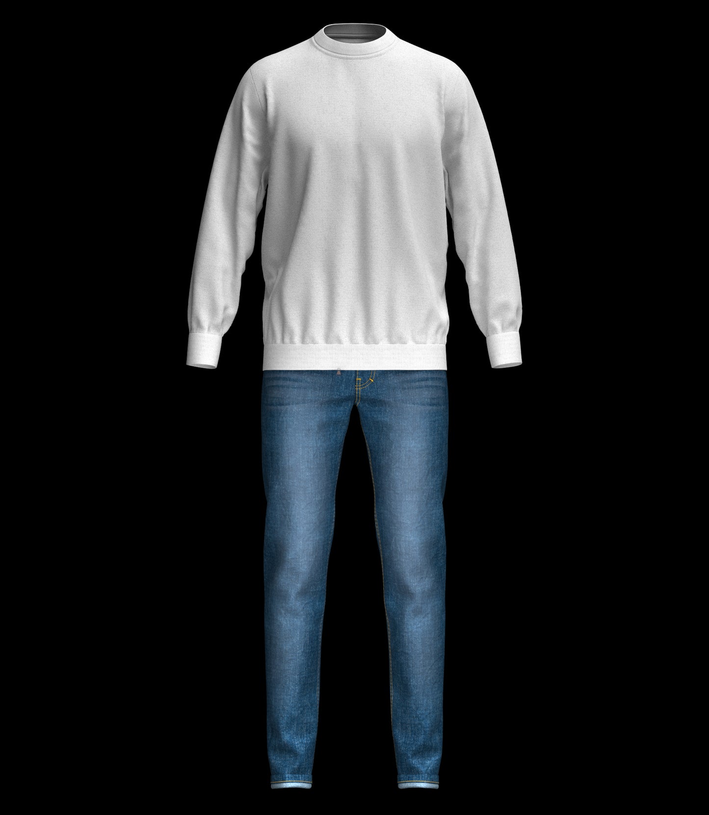 Men's Winter Outfit Bomber Jacket Sweatshirt Jeans 3d Model Marvelous Designer-Clo3d-fbx-obj-Zprj