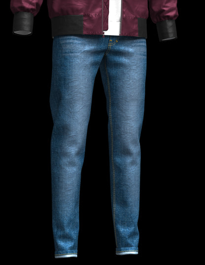 Men's Winter Outfit Bomber Jacket Sweatshirt Jeans 3d Model Marvelous Designer-Clo3d-fbx-obj-Zprj