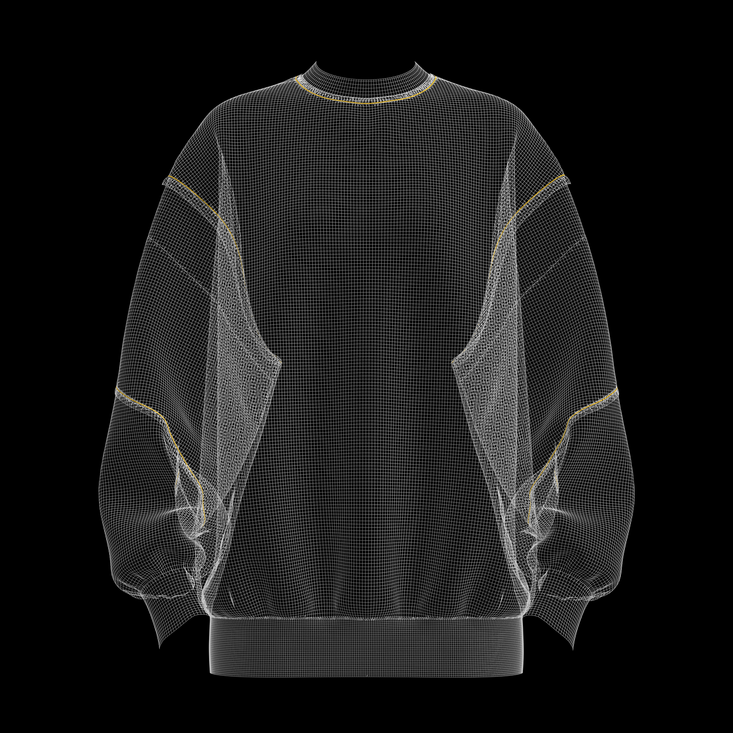 Women's Oversized Sweatshirt Yellow 3d Model Marvelous Designer-Clo3d-fbx-obj-Zprj