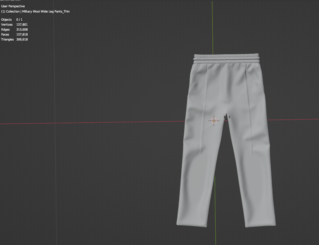 Military Wool Wide Leg Pant 3d Model Marvelous Designer-Clo3d-fbx-obj-Zprj