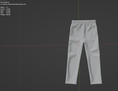 Military Wool Wide Leg Pant 3d Model Marvelous Designer-Clo3d-fbx-obj-Zprj