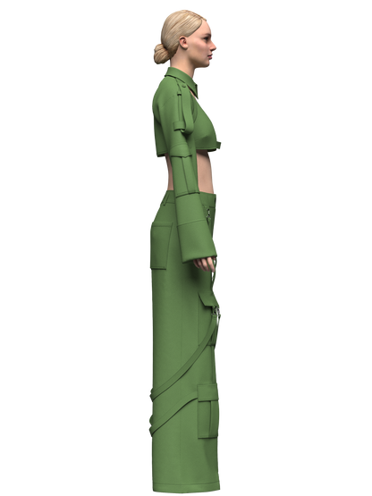 Women's Top And Cargo Pant 3d Model Marvelous Designer-Clo3d-fbx-obj-Zprj