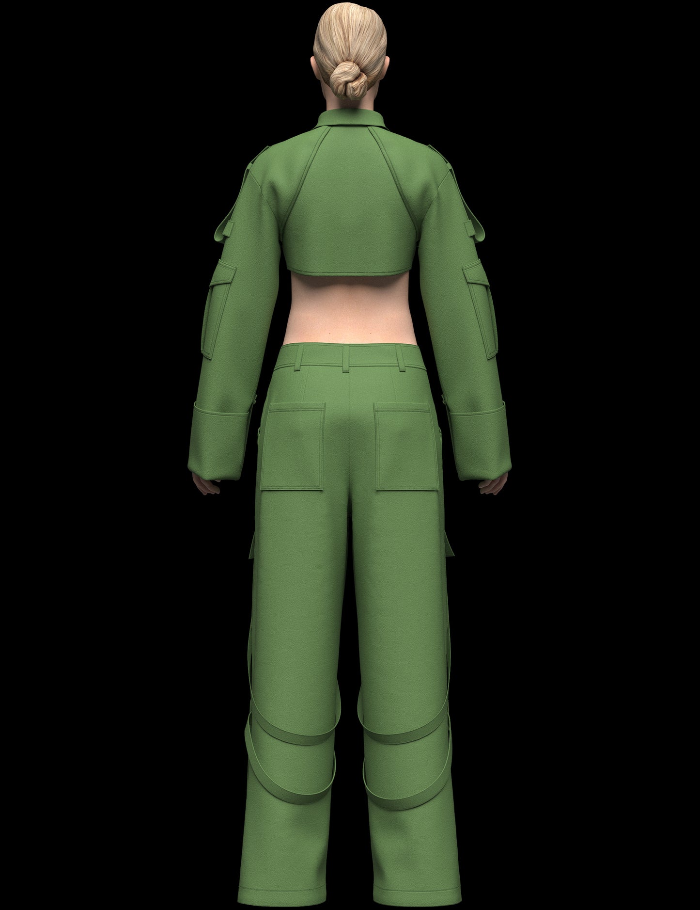 Women's Top And Cargo Pant 3d Model Marvelous Designer-Clo3d-fbx-obj-Zprj