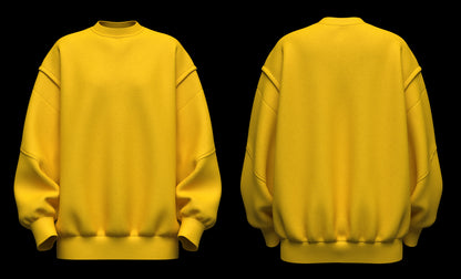 Women's Oversized Sweatshirt Yellow 3d Model Marvelous Designer-Clo3d-fbx-obj-Zprj
