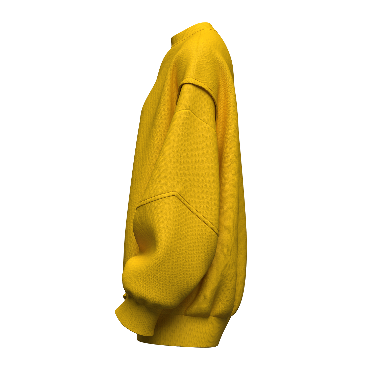 Women's Oversized Sweatshirt Yellow 3d Model Marvelous Designer-Clo3d-fbx-obj-Zprj