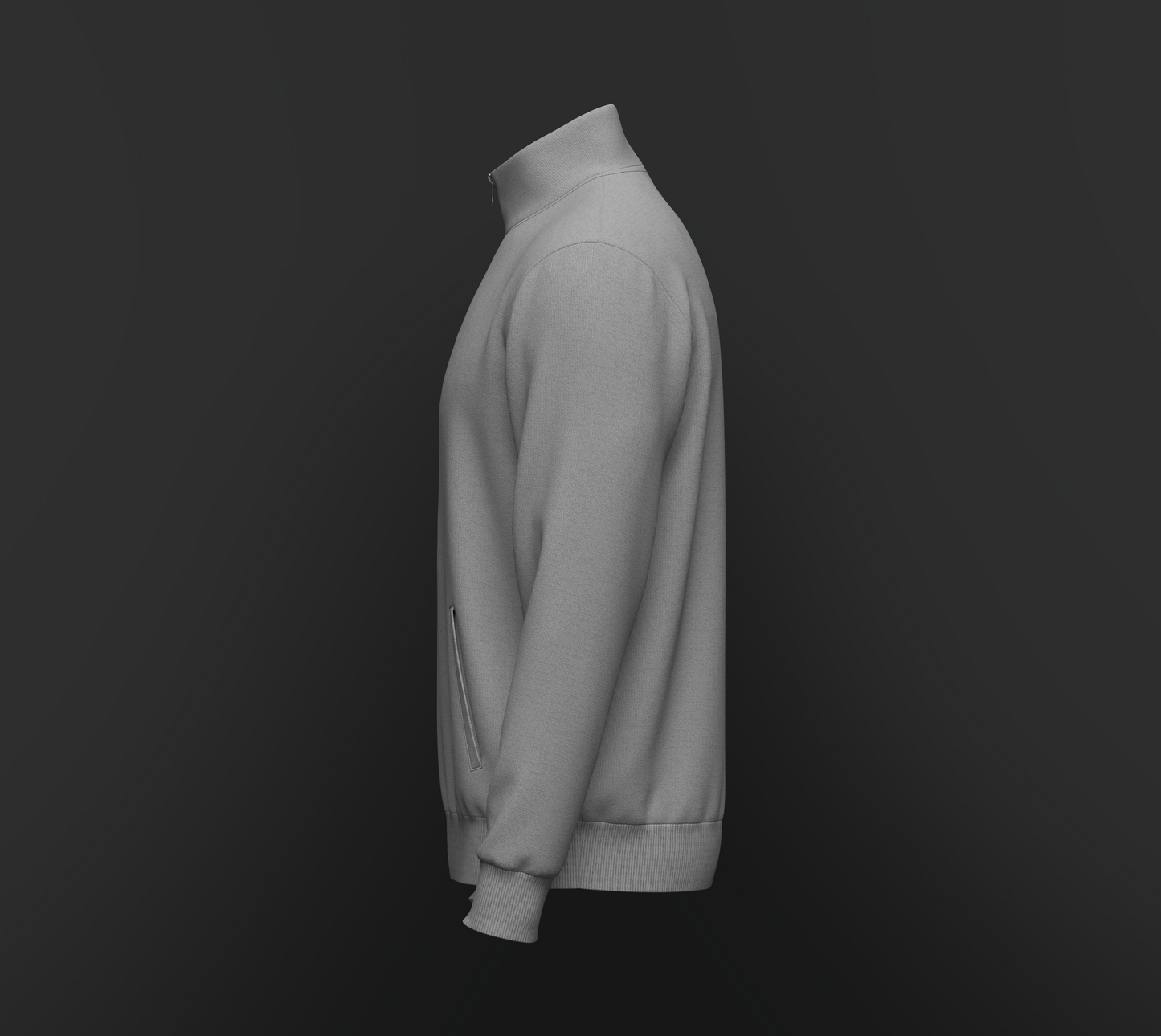 Male Quarter Zip Stand Collar Jacket 3d Model Marvelous Designer-Clo3d-fbx-obj-Zprj