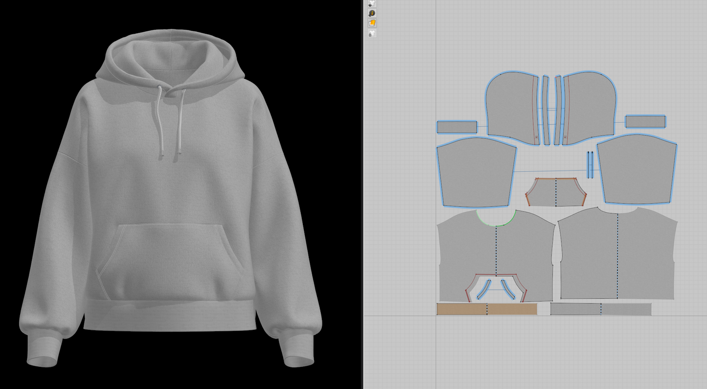 Women Oversized Hoodie 3d Model Marvelous Designer-Clo3d-fbx-obj-Zprj