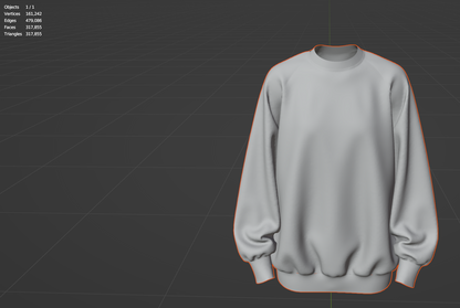 Women Oversized Sweatshirt 3d Model Marvelous Designer-Clo3d-fbx-obj-Zprj