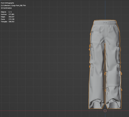 Women's Cargo Pant with Drawstring 3d Model Marvelous Designer-Clo3d-fbx-obj-Zprj
