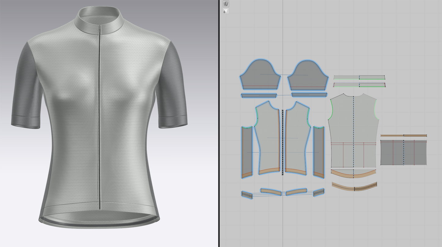 Women Half Sleeve Cycling Jersey 3d Model Marvelous Designer-Clo3d-fbx-obj-Zprj