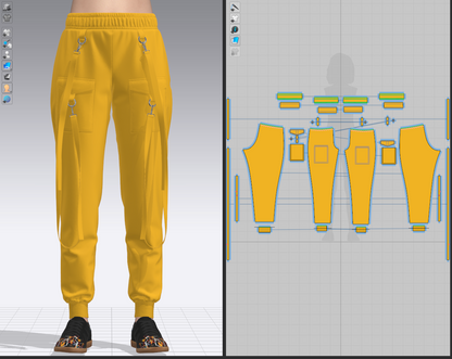 Women's Cargo Pant 3d Model Marvelous Designer-Clo3d-fbx-obj-Zprj