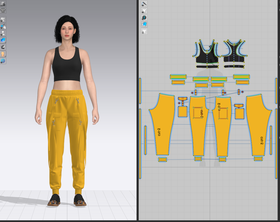 Women's Cargo Pant And Top 3d Model Marvelous Designer-Clo3d-fbx-obj-Zprj