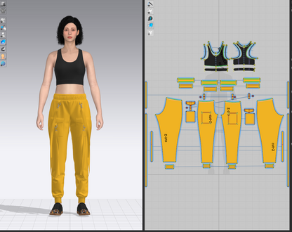 Women's Cargo Pant And Top 3d Model Marvelous Designer-Clo3d-fbx-obj-Zprj