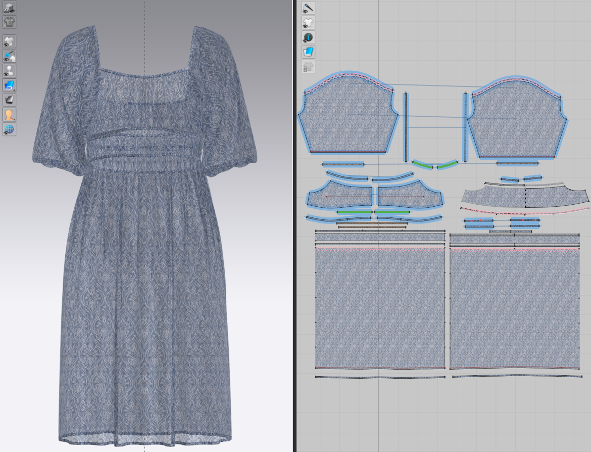 Female Gathered dress 3d Model Marvelous Designer-Clo3d-fbx-obj-Zprj