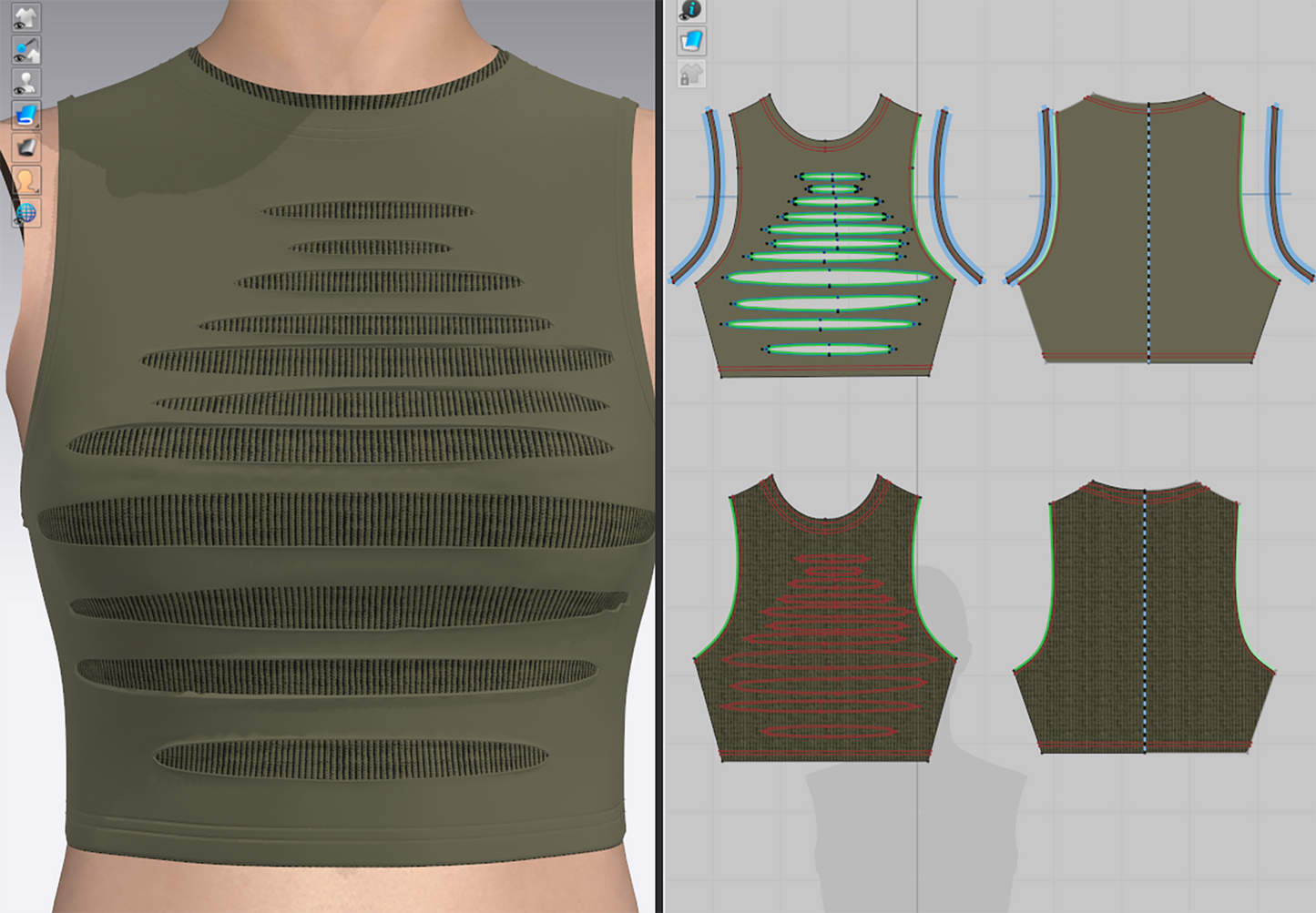 Ripped Crop Top 3d Model Marvelous Designer-Clo3d-fbx-obj-Zprj