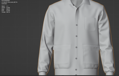 Men's Jacket 3d Model Marvelous Designer-Clo3d-fbx-obj-Zprj
