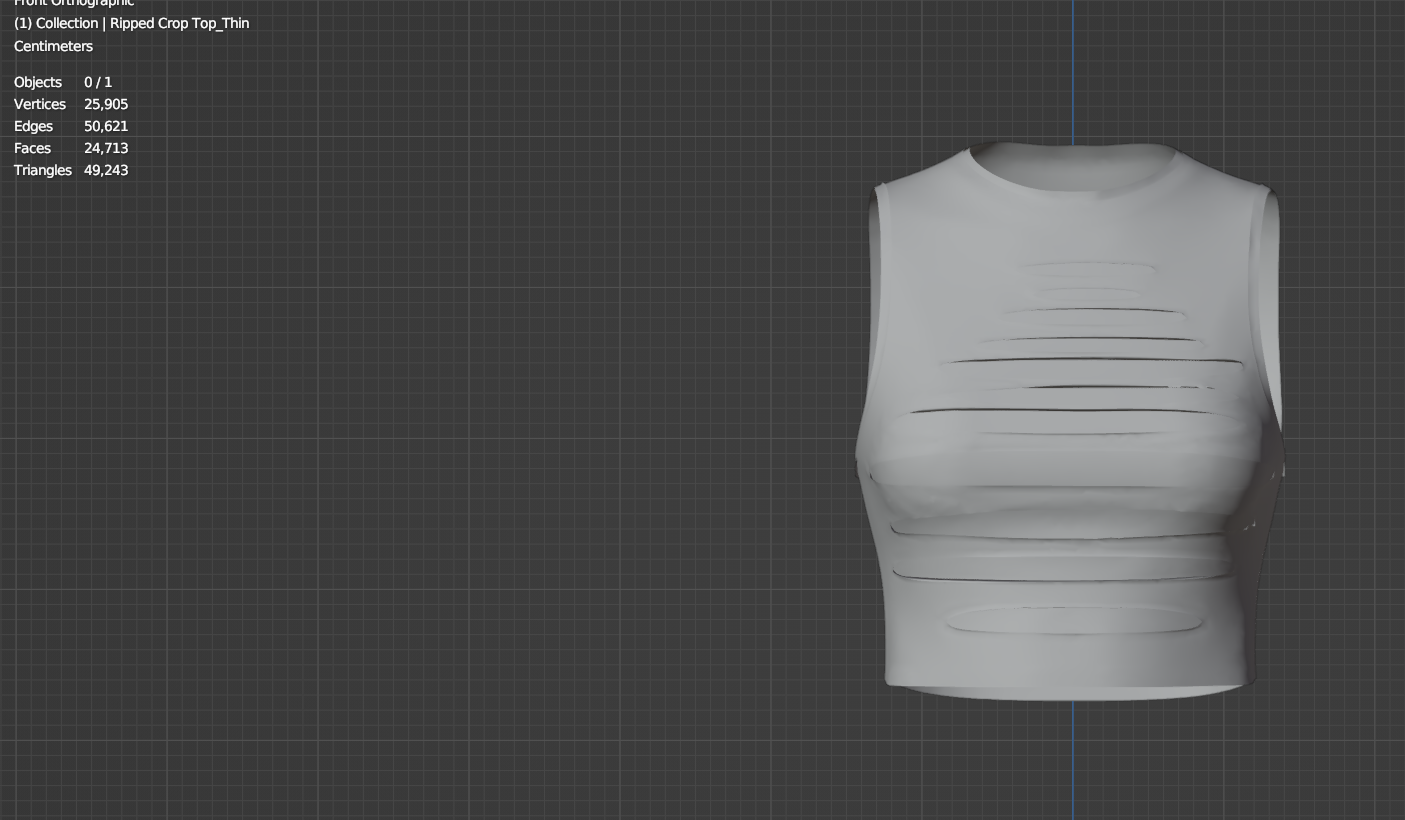 Ripped Crop Top 3d Model Marvelous Designer-Clo3d-fbx-obj-Zprj