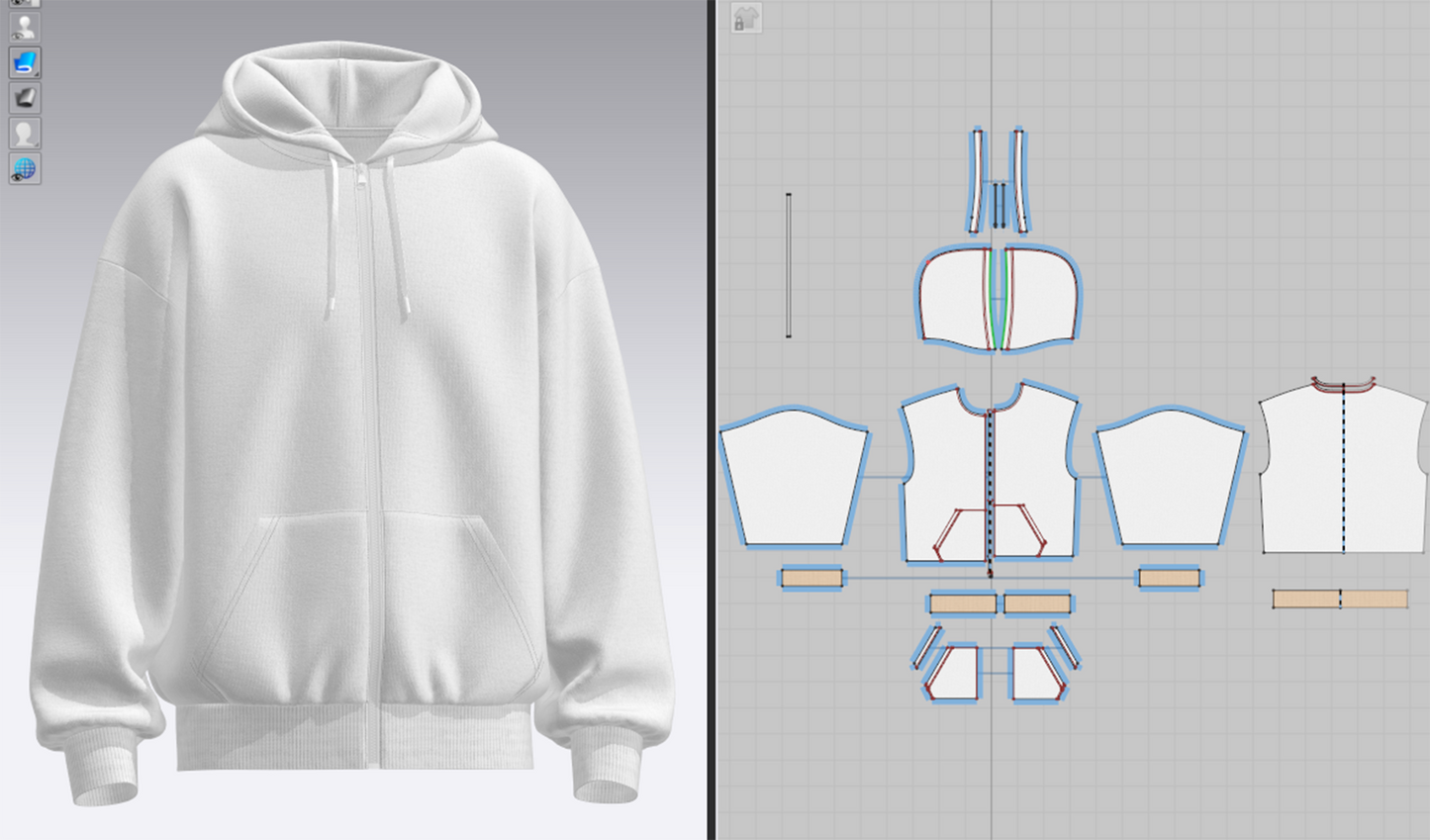 Men's Oversize Front Zip Hoodie 3d Model Marvelous Designer-Clo3d-fbx-obj-Zprj