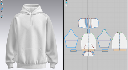 Men's Raglan Oversize Hoodie 3d Model Marvelous Designer-Clo3d-fbx-obj-Zprj