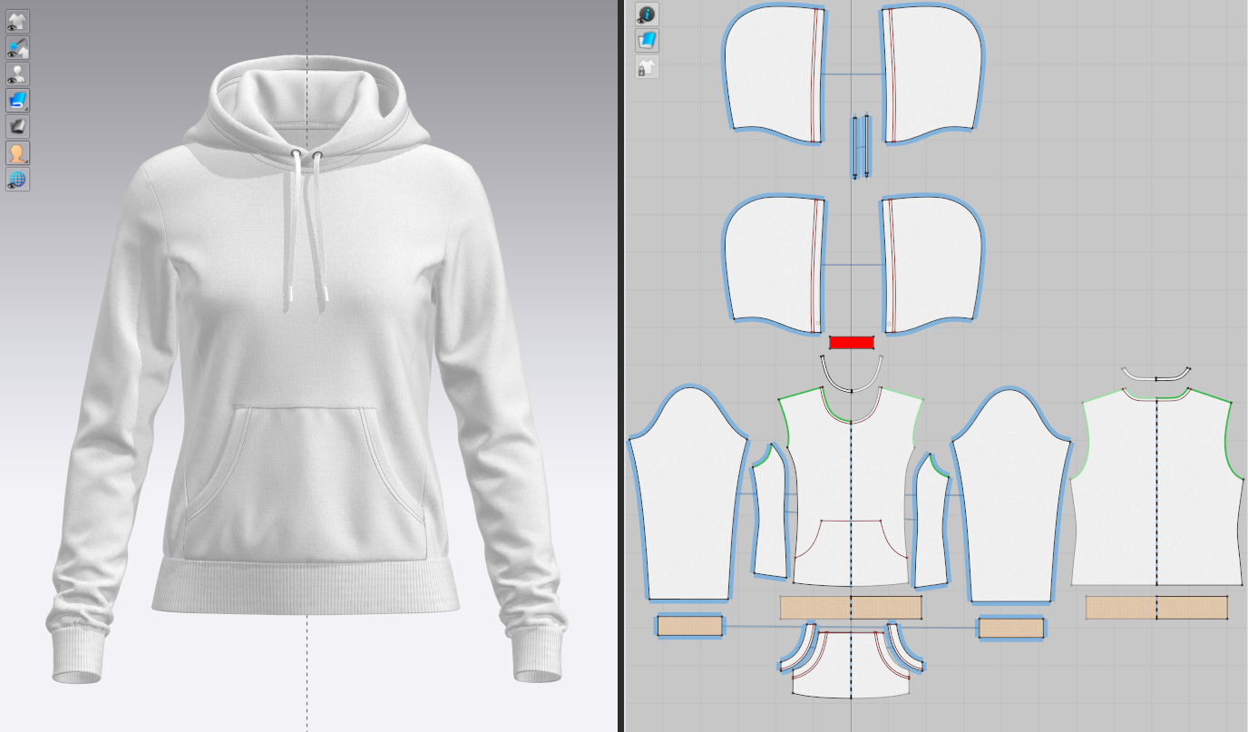 Women's Regular Fit Hoodie 3d Model Marvelous Designer-Clo3d-fbx-obj-Zprj