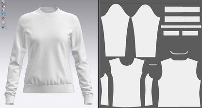 Women's Sweatshirt 3d Model Marvelous Designer-Clo3d-fbx-obj-Zprj