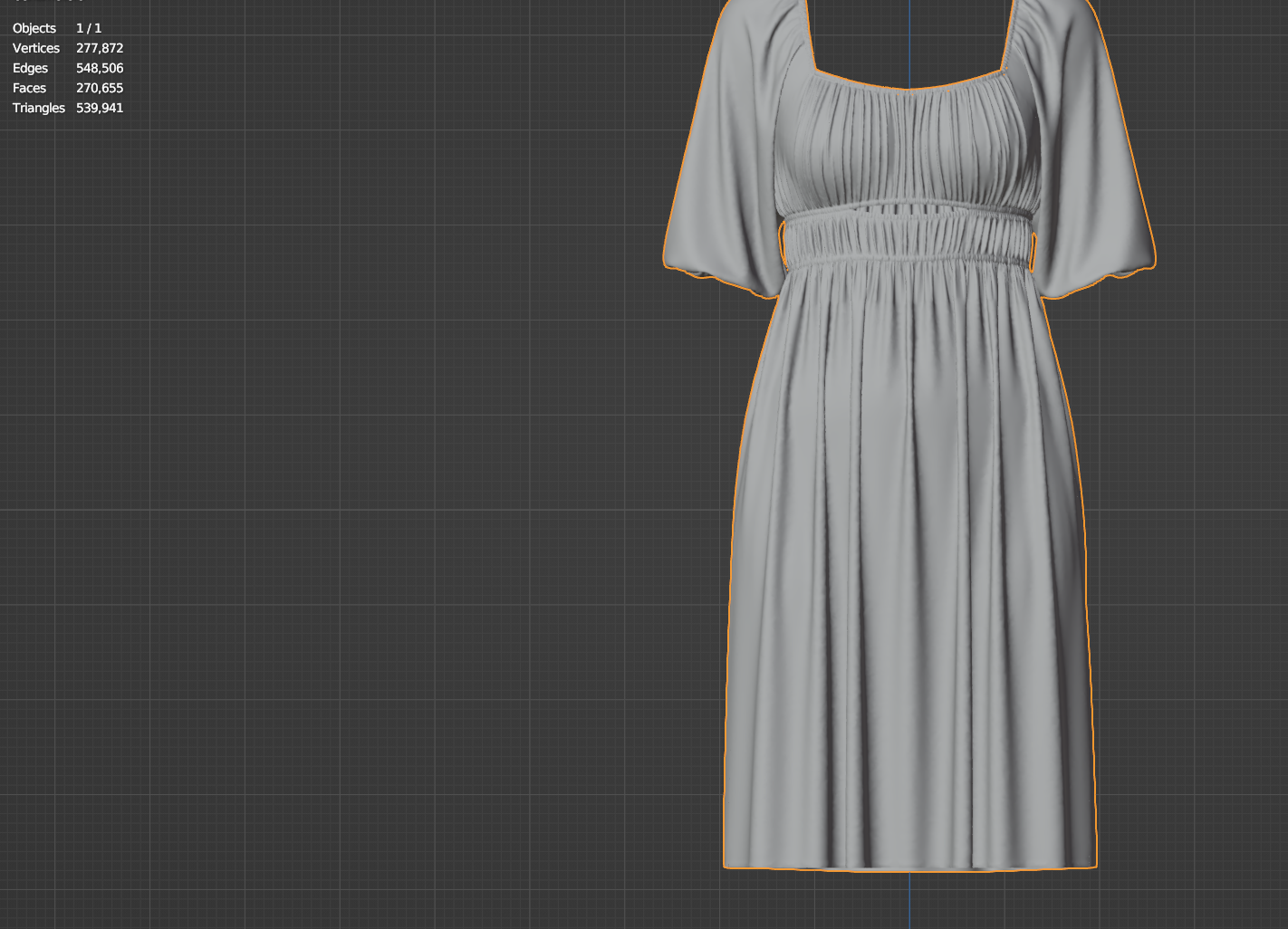 Female Gathered dress 3d Model Marvelous Designer-Clo3d-fbx-obj-Zprj