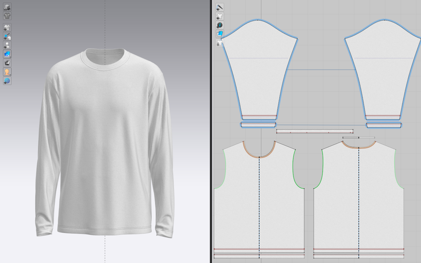 Men's full Sleeve T-Shirt 3d Model Marvelous Designer-Clo3d-fbx-obj-Zprj