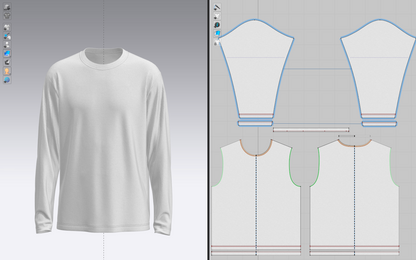 Men's full Sleeve T-Shirt 3d Model Marvelous Designer-Clo3d-fbx-obj-Zprj
