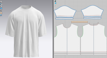 Men's Oversized T-shirt 3d Model Marvelous Designer-Clo3d-fbx-obj-Zprj