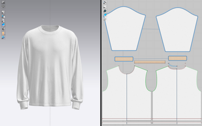Men's Oversized Full Sleeve T-shirt 3d Model Marvelous Designer-Clo3d-fbx-obj-Zprj