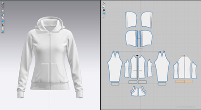 Women's Front Zip Hoodie 3d Model Marvelous Designer-Clo3d-fbx-obj-Zprj
