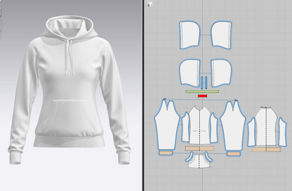 Women's Hoodie 3d Model Marvelous Designer-Clo3d-fbx-obj-Zprj