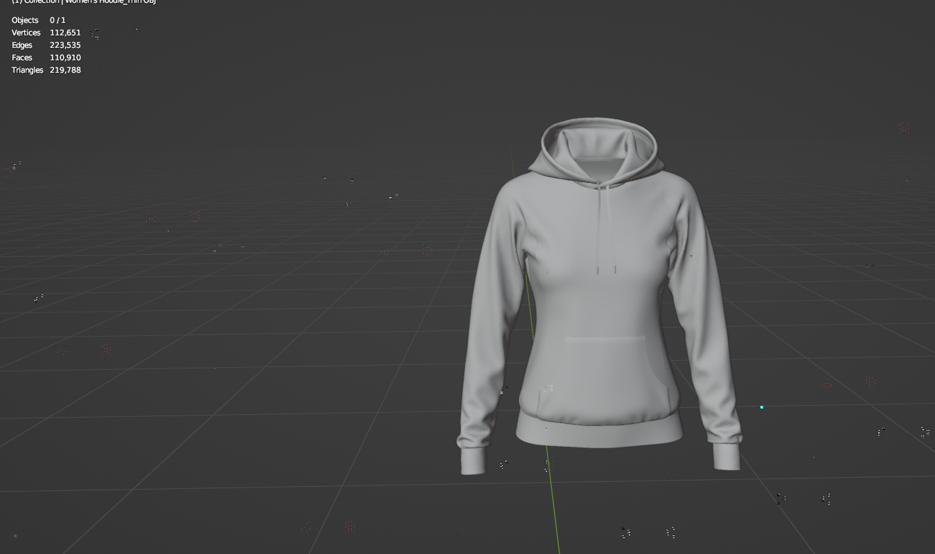 Women's Hoodie 3d Model Marvelous Designer-Clo3d-fbx-obj-Zprj