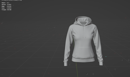 Women's Hoodie 3d Model Marvelous Designer-Clo3d-fbx-obj-Zprj