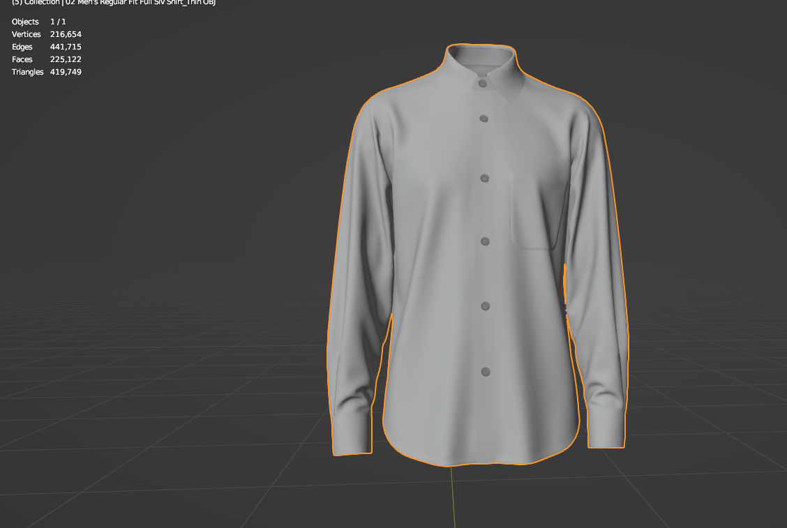 Men's Loose Fit Full Slv Shirt 3d Model Marvelous Designer-Clo3d-fbx-obj-Zprj