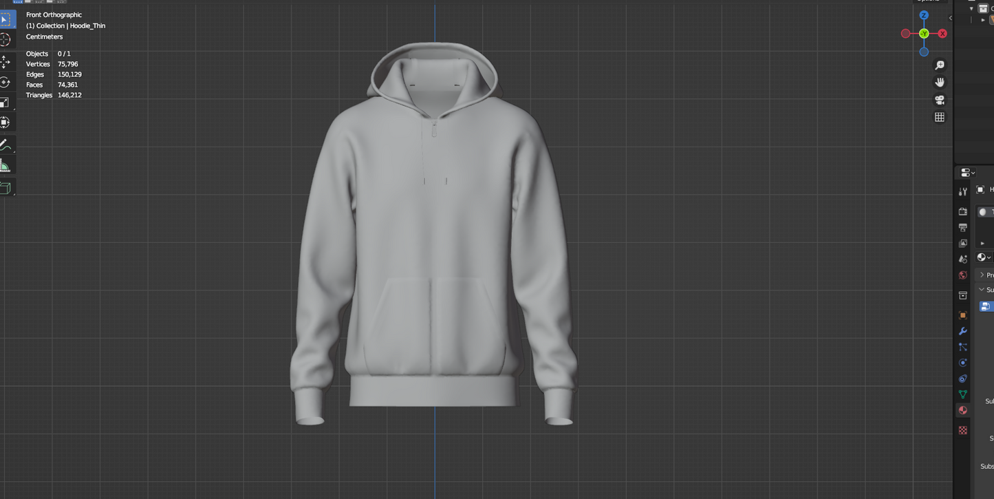 Male Hoodie 3d Model Marvelous Designer-Clo3d-fbx-obj-Zprj