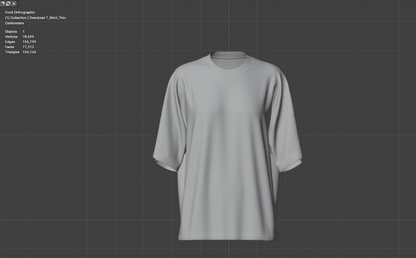 Women's Oversized T-Shirt 3d Model Marvelous Designer-Clo3d-fbx-obj-Zprj