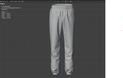 Men's Jogger Elastic 3d Model Marvelous Designer-Clo3d-fbx-obj-Zprj