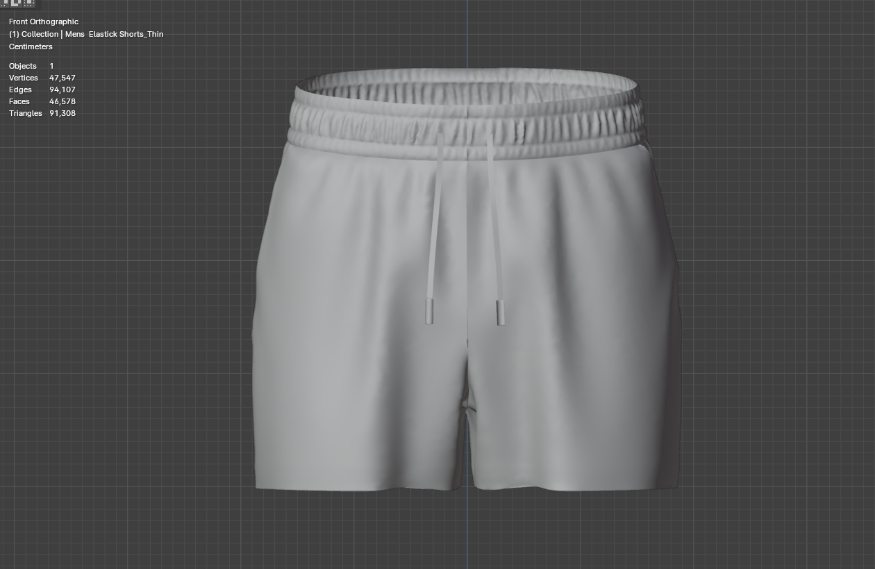 Men's Elastic Shorts 3d Model Marvelous Designer-Clo3d-fbx-obj-Zprj