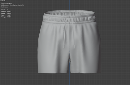 Men's Elastic Shorts 3d Model Marvelous Designer-Clo3d-fbx-obj-Zprj