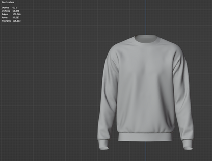 Men's Sweatshirt 3d Model Marvelous Designer-Clo3d-fbx-obj-Zprj