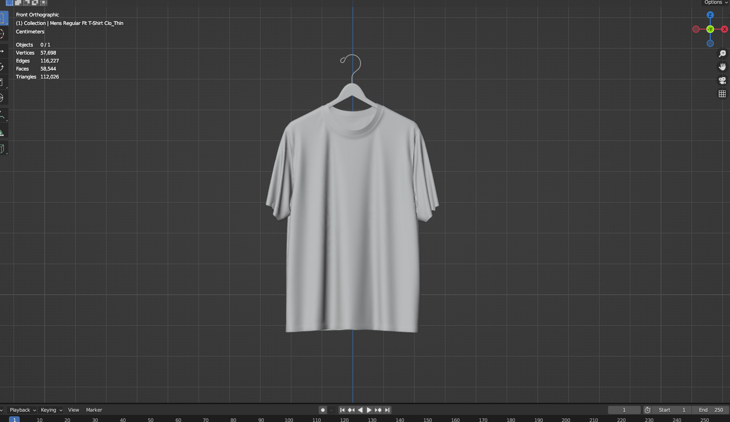 T-shirt on Hanger 3d Model Marvelous Designer-Clo3d-fbx-obj-Zprj