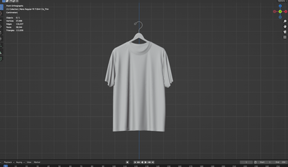 T-shirt on Hanger 3d Model Marvelous Designer-Clo3d-fbx-obj-Zprj