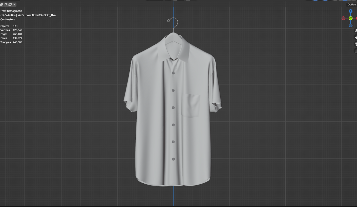 Men Loose Fit Half Slv Shirt On Hanger 3d Model Marvelous Designer-Clo3d-fbx-obj-Zprj